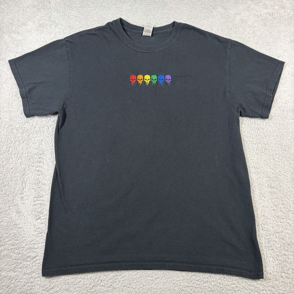 VINTAGE Rainbow Skull Shirt Mens Large Graphic Minimalist Grateful Dead